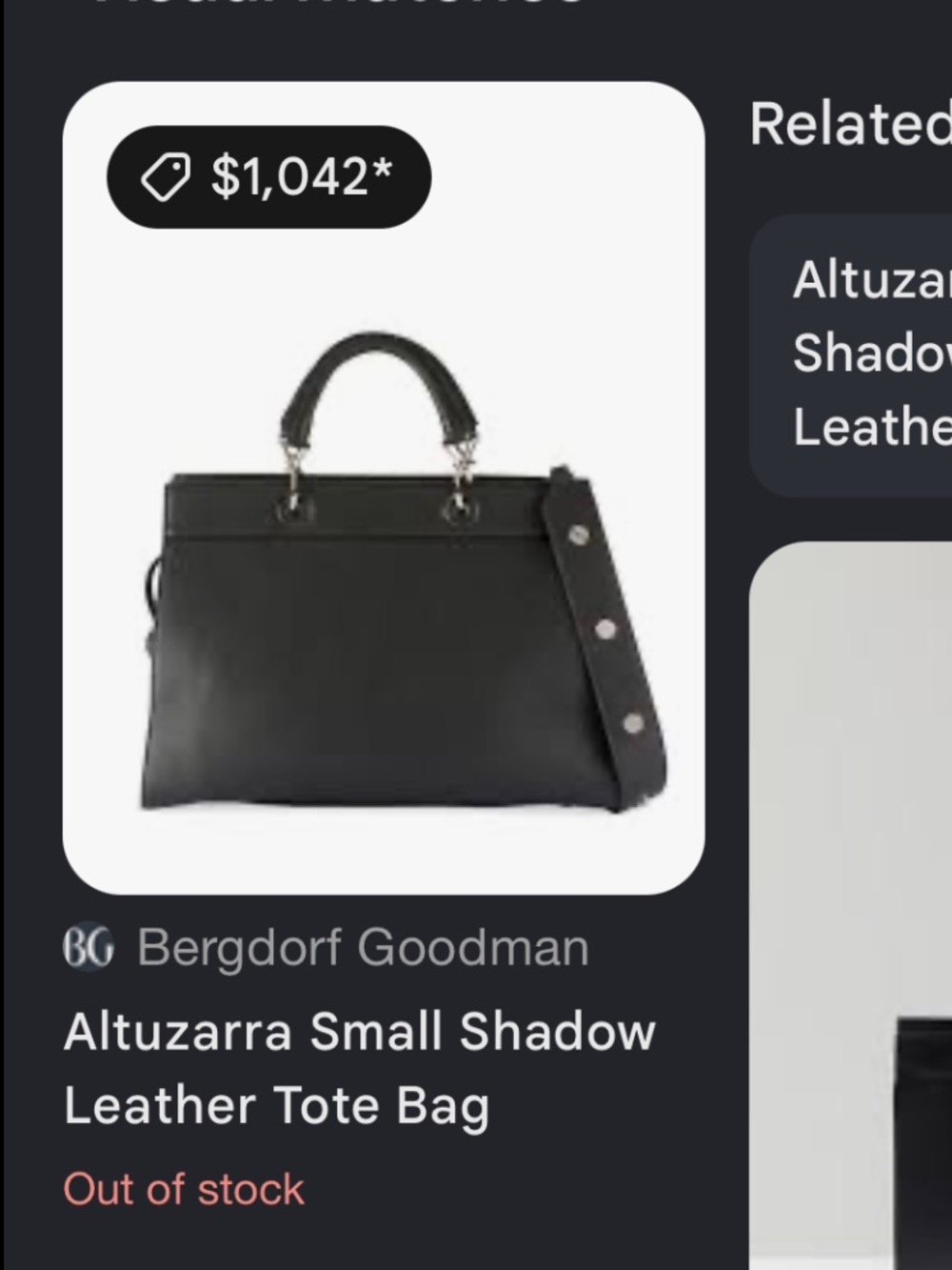 NWOT Altuzarra Shadow Tote